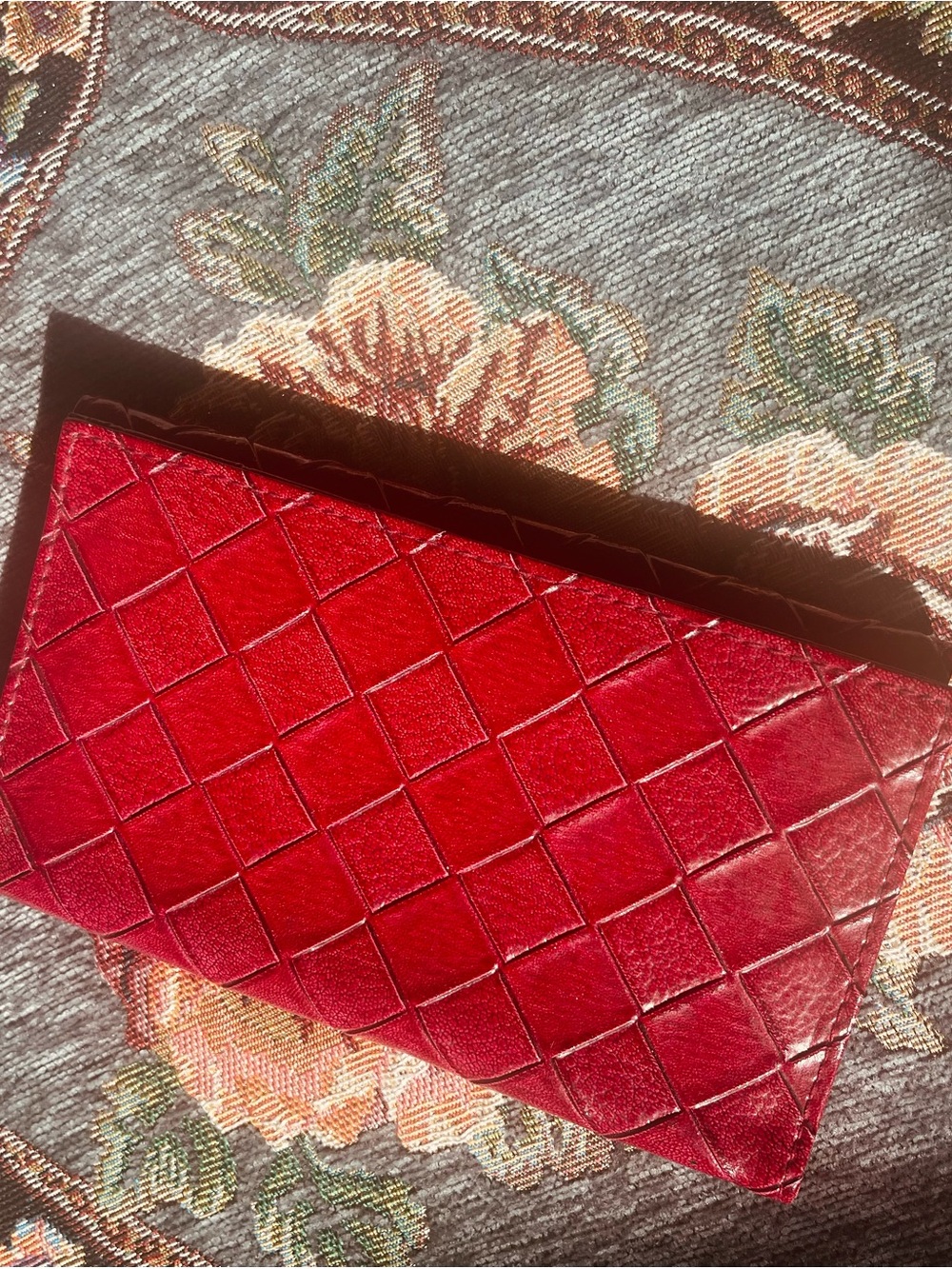 Red Quilted Women's Wallet Clutch